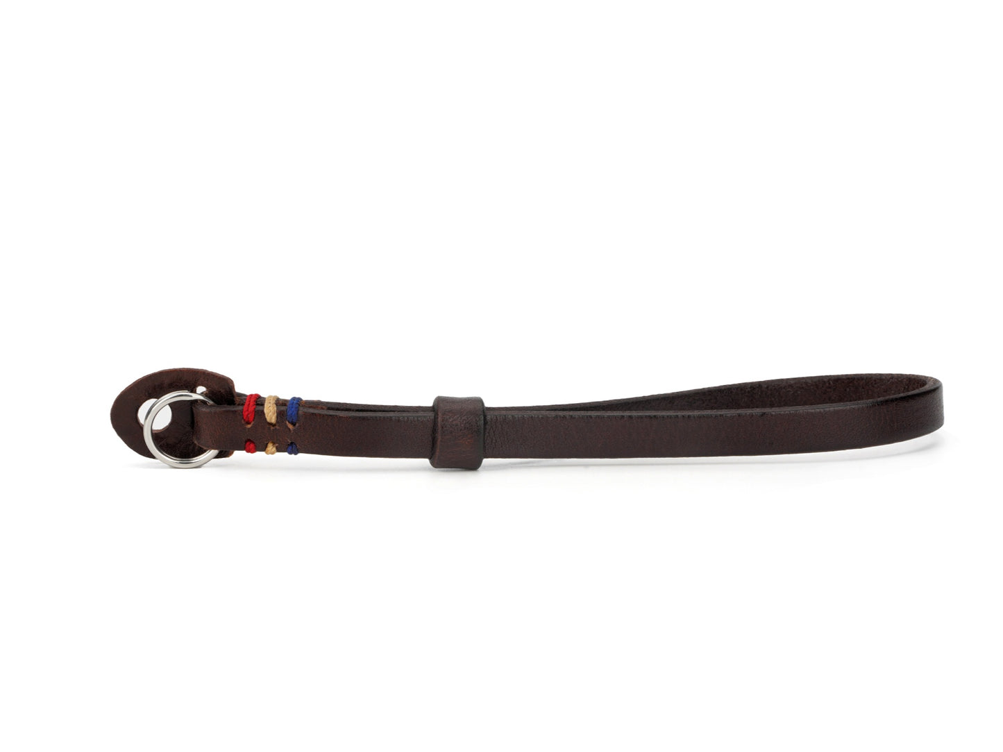 Cowhide Leather Camera Wrist Strap with Colored Thread