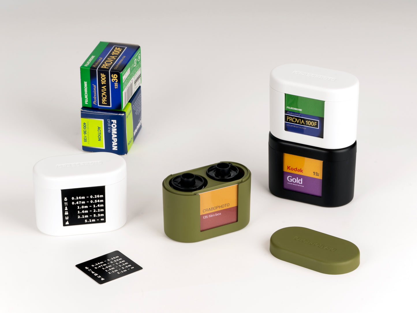 135 Film Storage Box with Double-Sided Film Label Holder, Magnetic Stackable