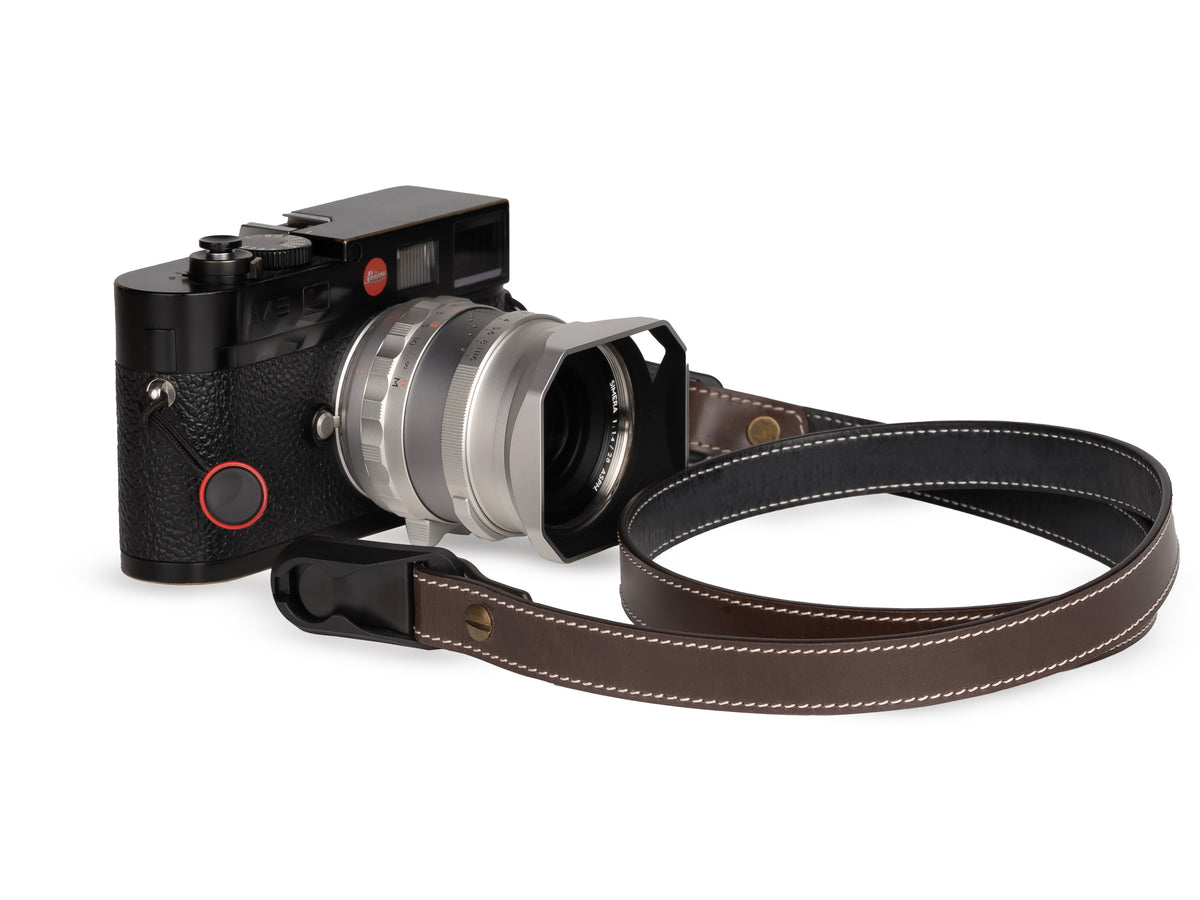 White frog Waxed Vegetable-Tanned Cowhide Leather Camera Strap