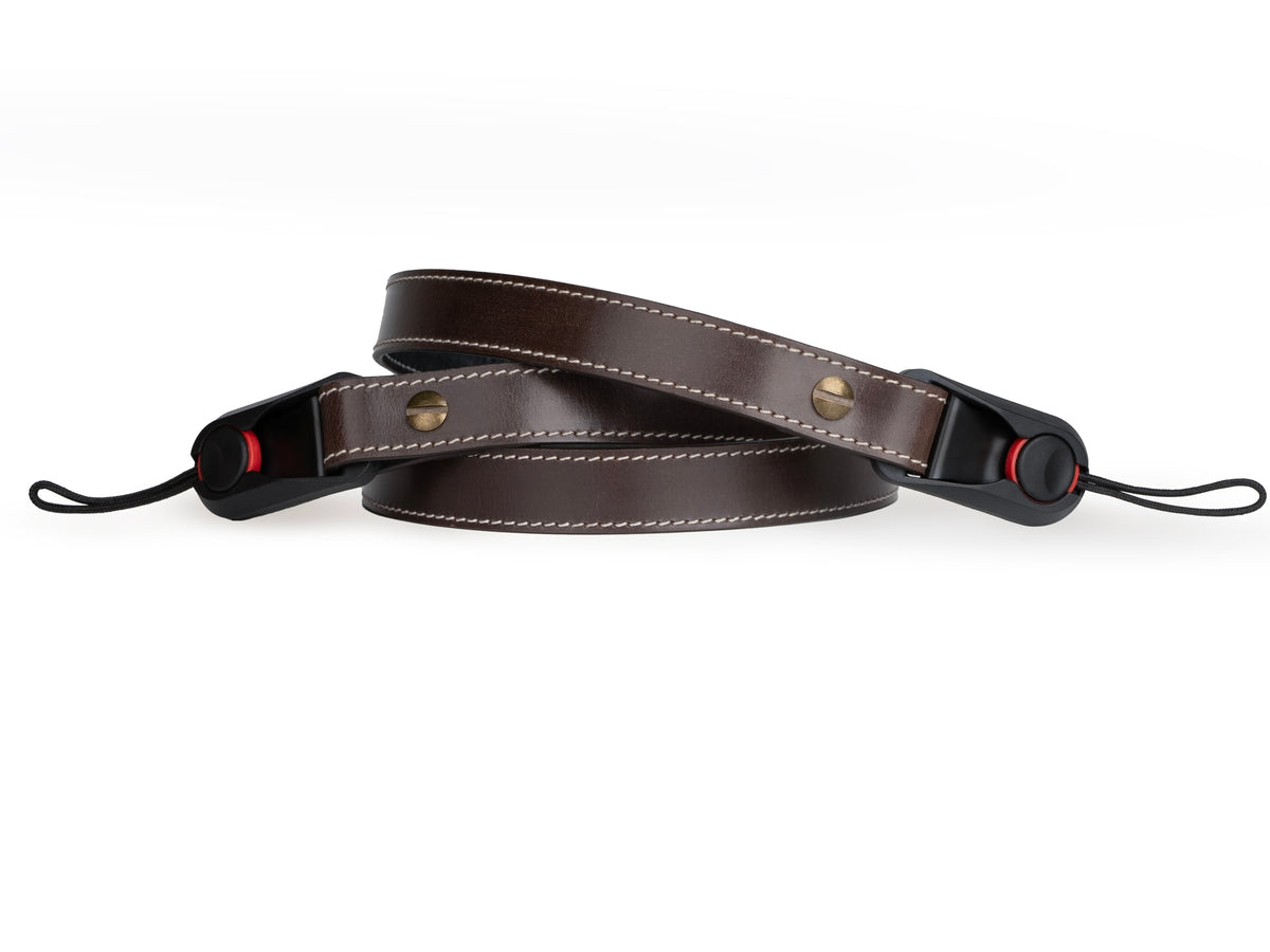 White frog Waxed Vegetable-Tanned Cowhide Leather Camera Strap